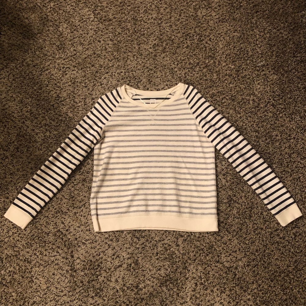 Women’s JCP White and Black Stripe Sweater. M